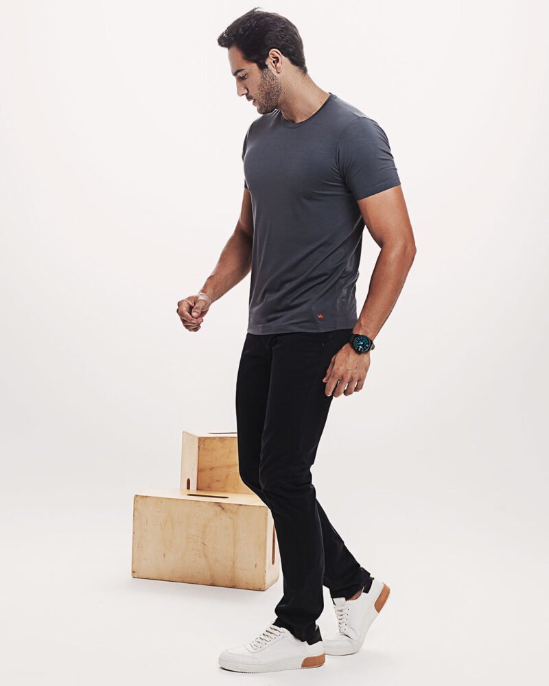 Camiseta Viscose Everyday Cinza Escura - Image 5